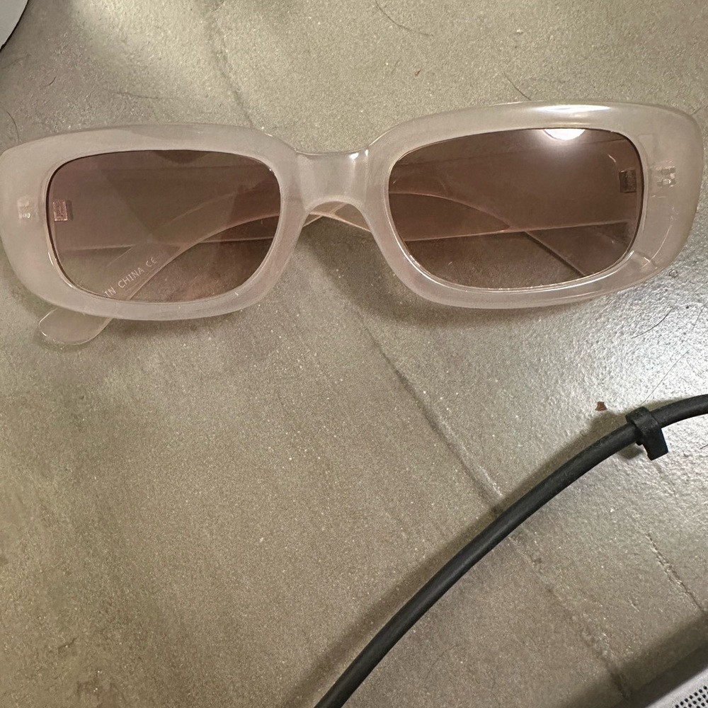 Free People Clear/Pink Sunglasses